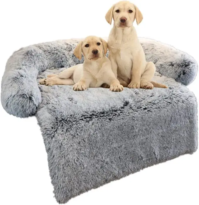Calming Dog Bed Fluffy Plush Dog Mat for Furniture